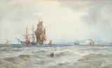 Thomas Bush Hardy, Vessels In Coastal Waters (Off Calshot Castle?)