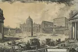 VEDUTA INTERNA DELLA BASILICA DI S. PIETRO IN VATICANO; VEDUTA DELL' ANFITEATRO FLAVIO, DETTO IL COLOSSEO; VEDUTA DELLA GRAN PIAZZA E BASILICO DI S. PIETRO.. (Hind 3, 57, 102) by Giovanni Battista Piranesi, etchings, sold Jul 2023