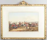 Orlando Norrie, Soldiers At Camp, Watercolour, A watercolour with a variety of soldiers in uniform