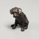 Rosemary Cook, 'Curiosity', a patinated bronze study of a labrador puppy