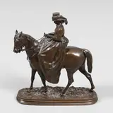Pierre-Jules Mêne, 'L'Amazone', a patinated bronze study of a lady on horseback