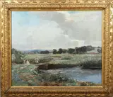Harry Watson, Meadow Scene, Thought To Be On The Isle Of Elmley, Sheppey, Kent