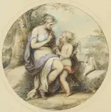 Richard Cosway, Venus Instructing Cupid, Watercolour and pencil