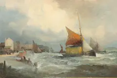 William Anslow Thornbery, A Haybarge And Other Vessels In Coastal Waters