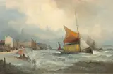 William Anslow Thornbery, A Haybarge And Other Vessels In Coastal Waters