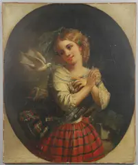 Thomas Brooks, The Pet Dove, Oil on canvas