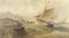 William Edward Webb, Dutch Fishing Boats Off A Harbour