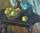 Bob Vigg, Still Life Of Bowls And Apples On A Tabletop