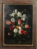 Jan van Kessel the Elder, Still Life Of A Bowl Of Flowers With Butterflies And A Dragon Fly, Oil on canvas