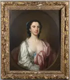 George Knapton, PORTRAITS OF THE REV. THOMAS CURTEIS (1706-1775), KENT CLERGYMAN; AND OF HIS WIFE, ELIZABETH (nee PAPILLON) (1720-1786), oil on canvas