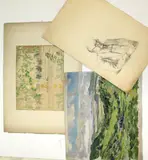 Stephen Bone, A Folio Of Assorted Work, numerous sketches and studies Oils