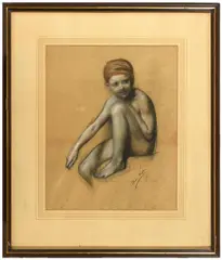 Herbert James Draper, Study Of Puck, coloured chalks and charcoal on paper