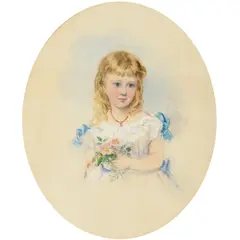 Catherine Gray, Portraits Of Three Sisters, watercolour and pencil heightened with white