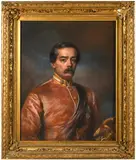 Charles Louis Gratia, PORTRAIT OF COLONEL ARCHIBALD BLACKWOOD, 32nd PIONEERS, BENGAL NATIVE INFANTRY, DIED AT MEERUT, INDIA, 1870, pastels on paper on a stretcher
