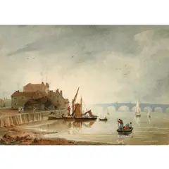 Copley Fielding, View Of The Thames At Millbank