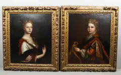 Portraits Of A Girl And A Boy by Thomas Murray, sold Jan 2023