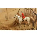 Basil James Nightingale, A Critical Moment: The Celebrated Quorn Huntsman Tom Firr When Whipper-In, watercolour and bodycolour over charcoal