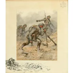 Vimy by Charles Johnson Payne, with blindstamp and two printed remarques, sold Nov 2022