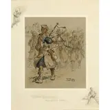 Charles Johnson Payne, The Bonnie Blue Bonnets Frae Ower The Border, with blindstamp and two printed remarques