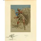 Charles Johnson Payne, Anzac, with blindstamp and printed remarque