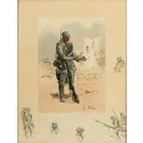 Charles Johnson Payne, Le Poilu, with blindstamp and printed remarques