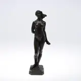 Francis Derwent Wood, Francis Derwent Wood (1871-1926), a brown patinated bronze study of a nude female holding a fish