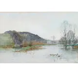 Henry Charles Fox, Ducks On A Lake, Autumn