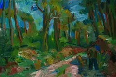 Waldlandschaft by Manfred Henninger, Oil, sold Mar 2002