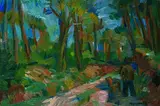 Manfred Henninger, Waldlandschaft, Oil
