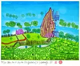 Friedensreich Hundertwasser, Gib acht, wenn Du über die Prairie gehst, Aquatint printed in colours