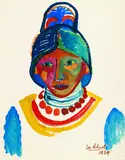 Josef Scharl, Portrait of a woman, Gouache