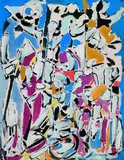 André Lanskoy, Composition sur Fond Bleu, Gouache