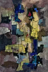 Komposition by Francis Bott, 1955, Gouache, sold Mar 2002
