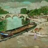 Lucien Adrion, Pont Parisien avec péniche