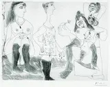 Pablo Picasso, Degas songeant, filles entre elles, Etching