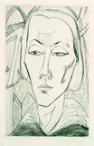 Erich Heckel, Mädchenkopf, 1919, Etching