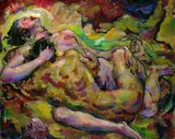 Karl Heidenreich, Umschlungenes Paar, 1923, Oil on canvas