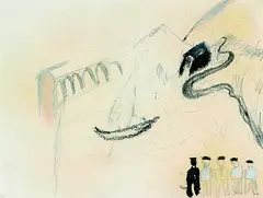 Komposition by Enzo Cucchi, 1978, Pencil, sold Mar 2002