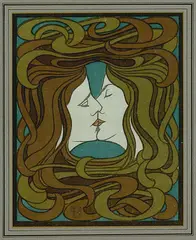 Der Kuss by Peter Behrens, Woodcut, sold Mar 2002