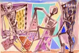Fischer mit Netzen by Eduard Bargheer, Watercolour, sold Mar 2002