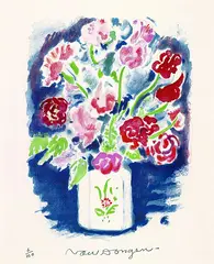 Bouquet de Fleurs by Kees van Dongen, Lithograph printed in colours, sold Mar 2002