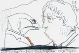nicht nachtragend - zum Nachträglichen vorgetragen by Horst Janssen, Drawing, sold Mar 2002