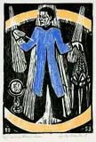 2 Bll.: Zauberer. Steuermann by Erich Heckel, Woodcut, sold Mar 2002