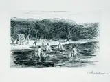 Max Liebermann, Badende Knaben, Etching