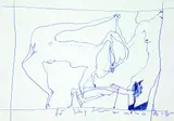 Erotische Zeichnung by Horst Janssen, 1966, Ballpoint drawing, sold Mar 2002