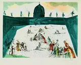 Place St. Pierre by Salvador Dalí, Photolithograph, sold Mar 2002