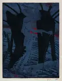 Friely auf dem Weg by Horst Janssen, Woodcut printed in colours, sold Mar 2002