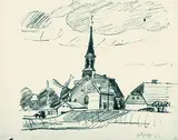 Friedrich Karl Gotsch, Dorf mit Kirche und Windmühle