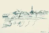 Friedrich Karl Gotsch, Dorf mit Kirche und Windmühle