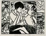 3 Bll.: Küste. Lesende Knaben. Totenwache by Erich Heckel, Woodcut, sold Mar 2002